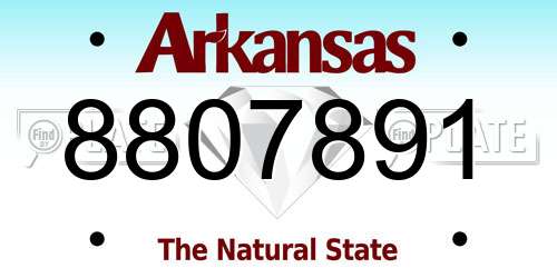 8807891 Arkansas License Plate