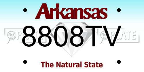 8808TV Arkansas License Plate