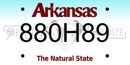 880H89 Arkansas License Plate