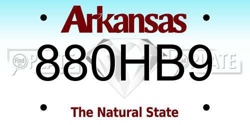 880HB9 Arkansas License Plate