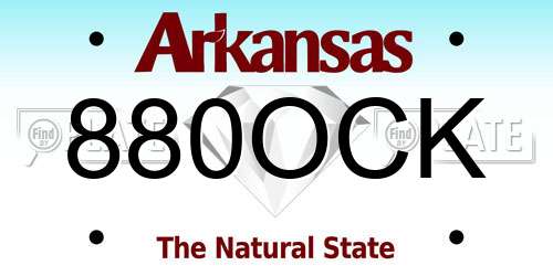 880OCK Arkansas License Plate