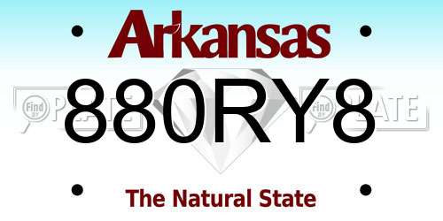 880RY8 Arkansas License Plate