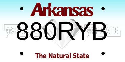 880RYB Arkansas License Plate