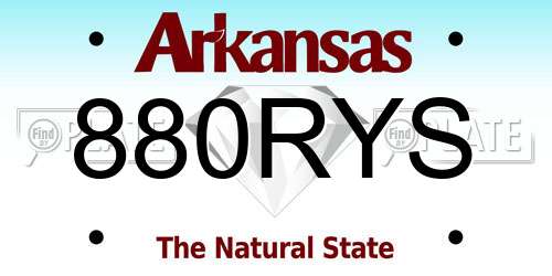 880RYS Arkansas License Plate