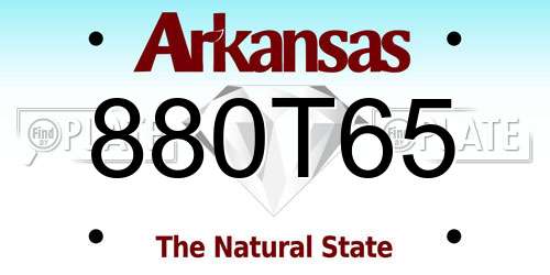 880T65 Arkansas License Plate