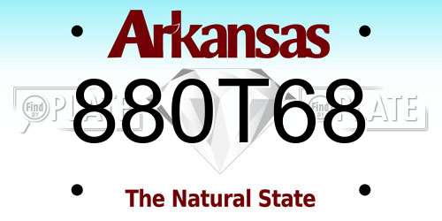 880T68 Arkansas License Plate