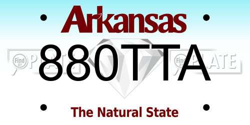 880TTA Arkansas License Plate