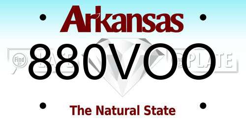 880VOO Arkansas License Plate
