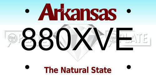 880XVE Arkansas License Plate