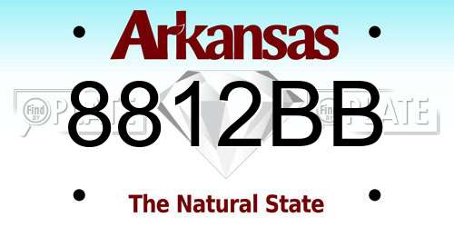 8812BB Arkansas License Plate