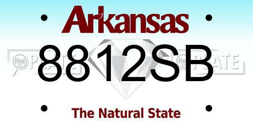 8812SB Arkansas License Plate