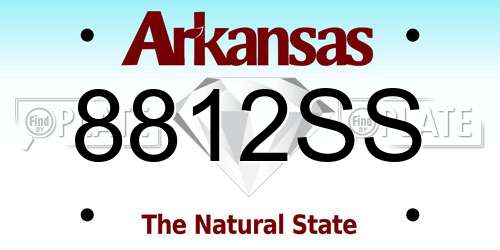 8812SS Arkansas License Plate