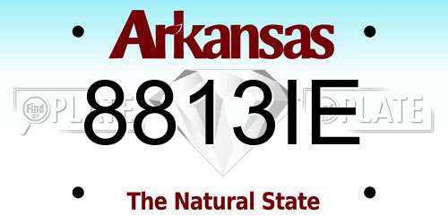 8813IE Arkansas License Plate
