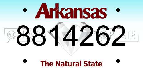 8814262 Arkansas License Plate