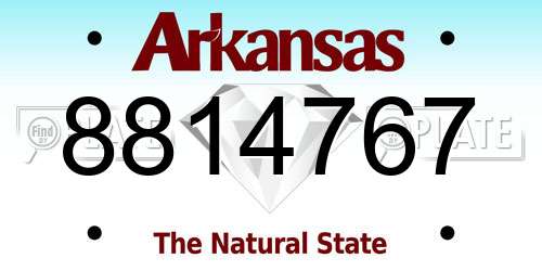 8814767 Arkansas License Plate