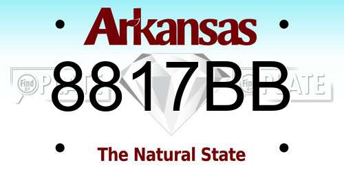 8817BB Arkansas License Plate