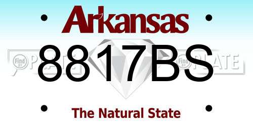8817BS Arkansas License Plate