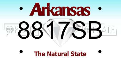 8817SB Arkansas License Plate