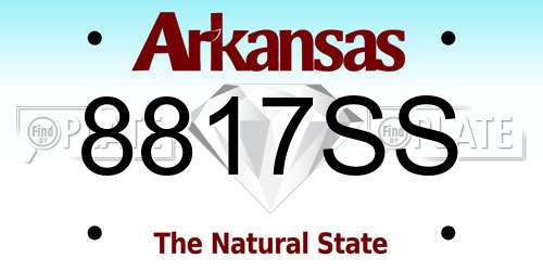 8817SS Arkansas License Plate