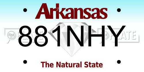 881NHY Arkansas License Plate
