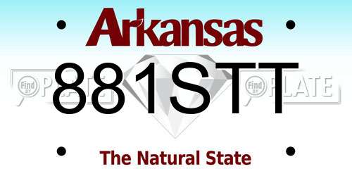 881STT Arkansas License Plate