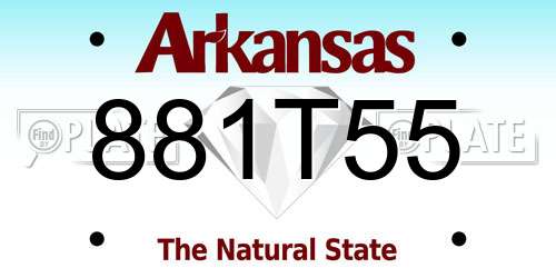 881T55 Arkansas License Plate