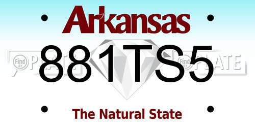 881TS5 Arkansas License Plate