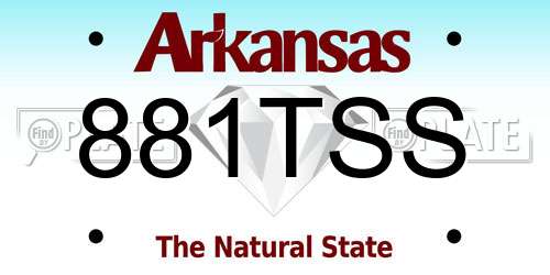 881TSS Arkansas License Plate