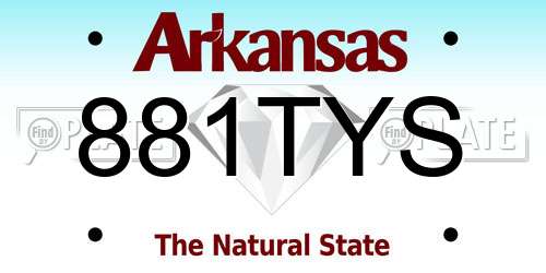 881TYS Arkansas License Plate