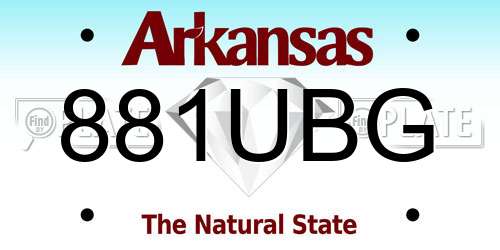 881UBG Arkansas License Plate