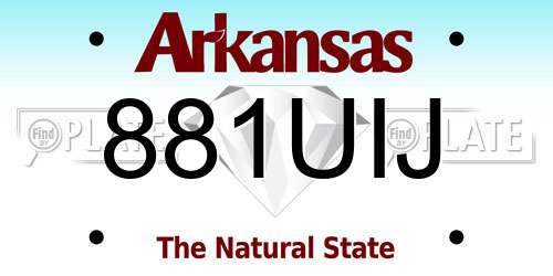 881UIJ Arkansas License Plate