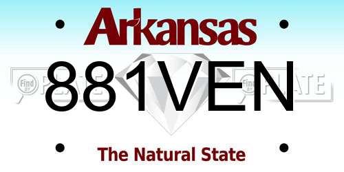 881VEN Arkansas License Plate