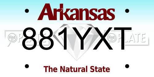 881YXT Arkansas License Plate