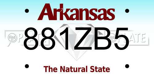 881ZB5 Arkansas License Plate