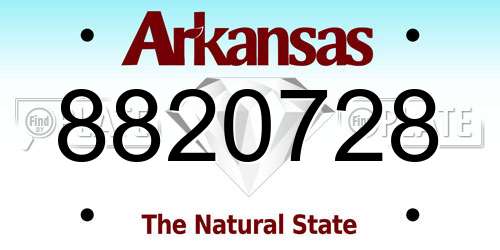 8820728 Arkansas License Plate