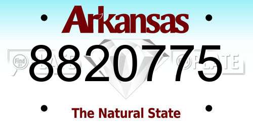 8820775 Arkansas License Plate