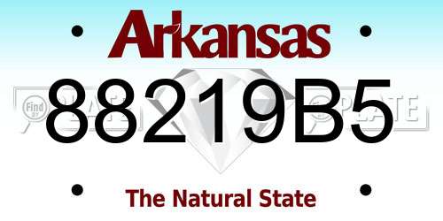 88219B5 Arkansas License Plate