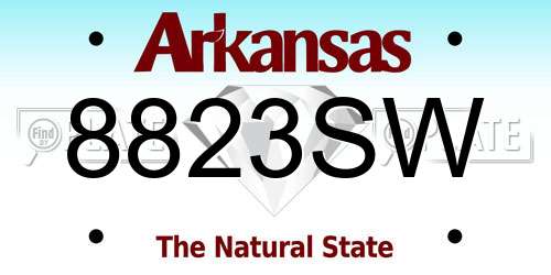 8823SW Arkansas License Plate