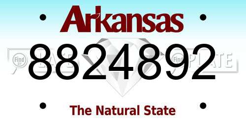 8824892 Arkansas License Plate