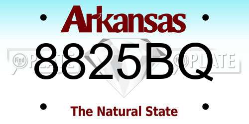 8825BQ Arkansas License Plate