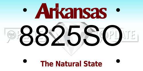 8825SO Arkansas License Plate