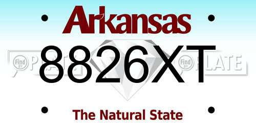 8826XT Arkansas License Plate