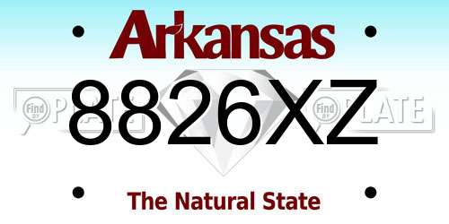 8826XZ Arkansas License Plate