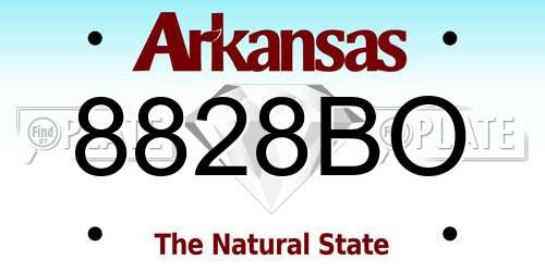 8828BO Arkansas License Plate