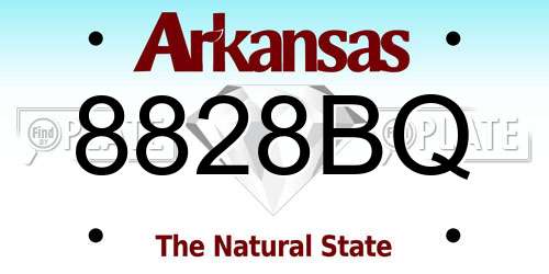 8828BQ Arkansas License Plate