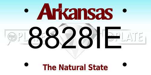 8828IE Arkansas License Plate