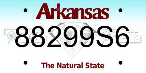 88299S6 Arkansas License Plate