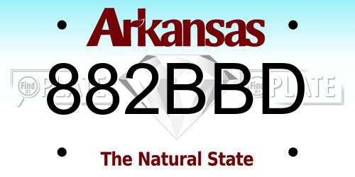 882BBD Arkansas License Plate