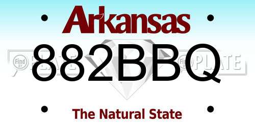 882BBQ Arkansas License Plate