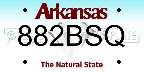 882BSQ Arkansas License Plate